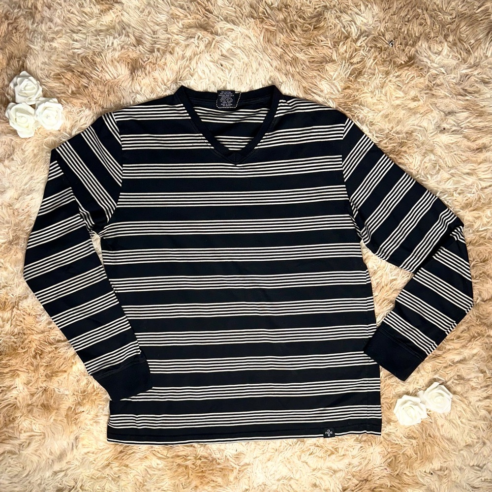 NCE black and white striped long sleeve shirt
